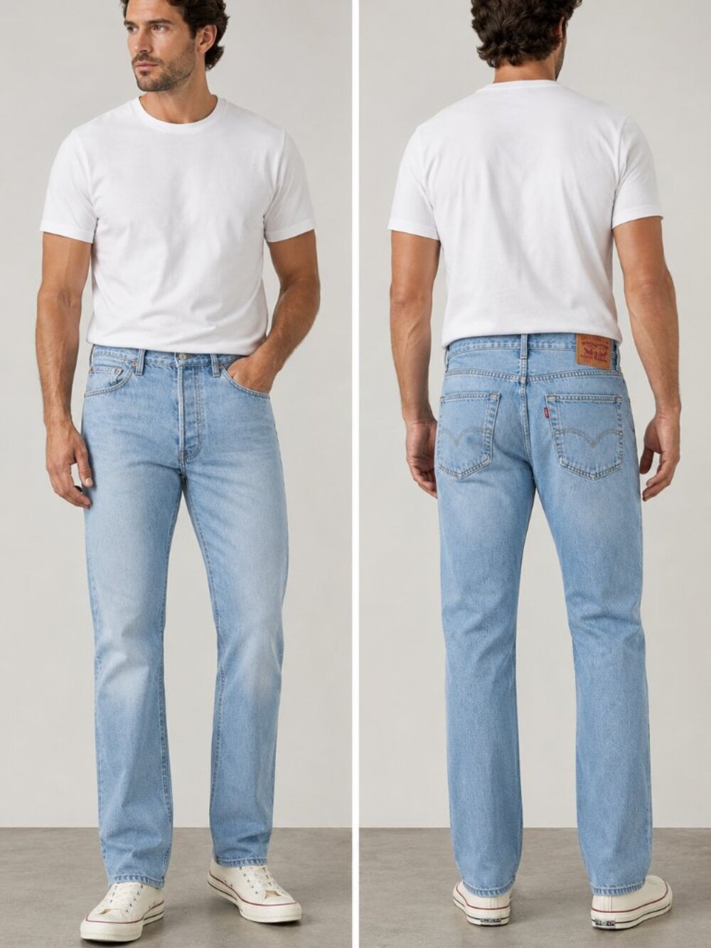 Levis Premium Light Blue Men's Classic Straight Jeans Button Fly size W32 L32